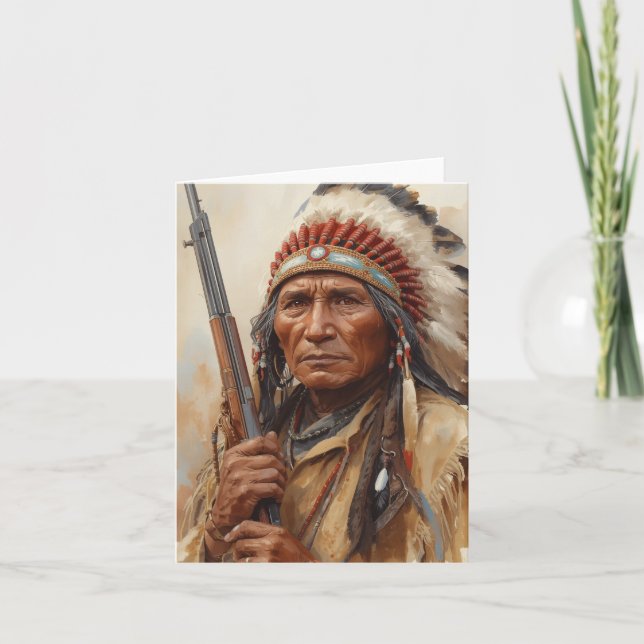 Carte Portrait de Geronimo, chef de guerre indien (Devant)