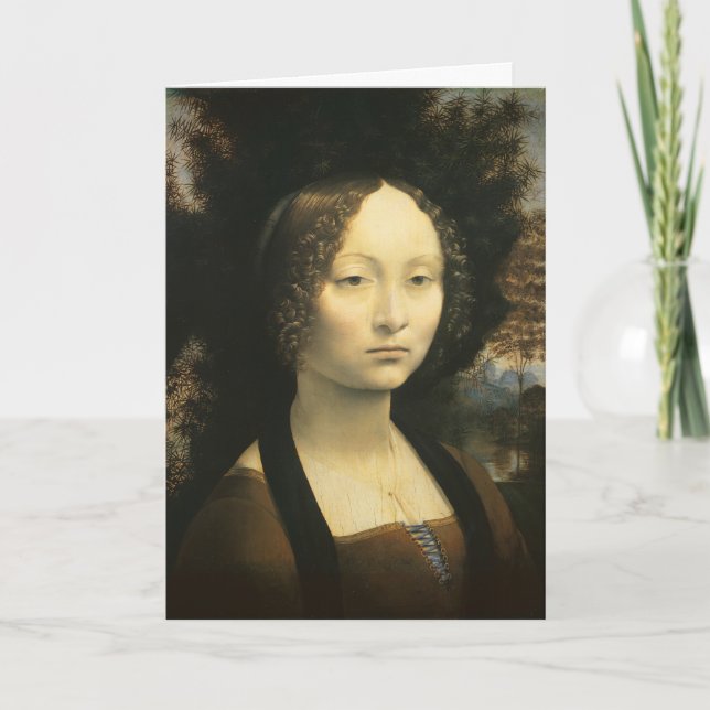 Carte Portrait de Ginevra Benci par Léonard de Vinci (Devant)