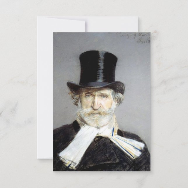Carte Portrait de Giuseppe Verdi, compositeur d'opéra it (Devant)