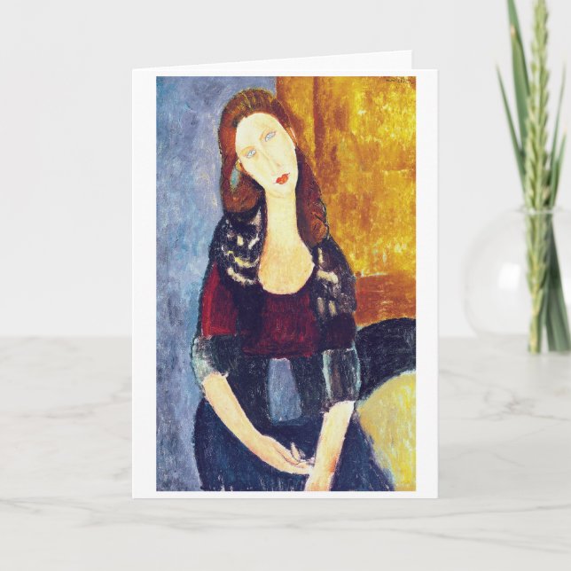 Carte Portrait de Jeanne Hebuterne, Modigliani (Devant)