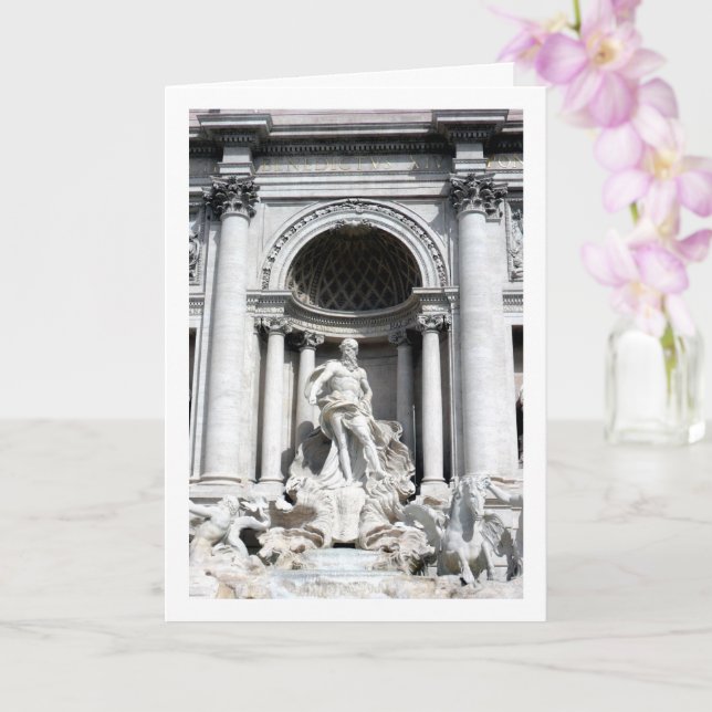 Carte Portrait de la fontaine de Trevi, Rome, Italie (Orchidée)