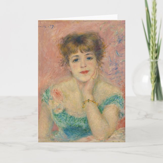 Carte Portrait de l'actrice Jeanne Samary, Auguste Renoi (Devant)