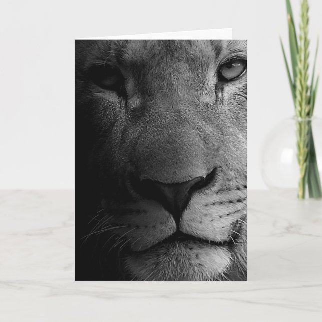 Carte Portrait de lion de leadership motivationnel noir  (Devant)