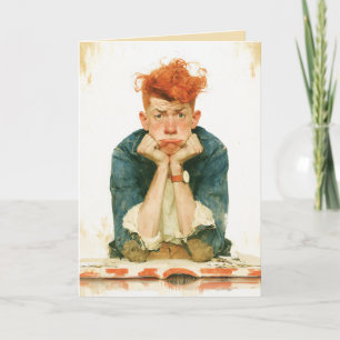 Carte Portrait de rousse mélancolique