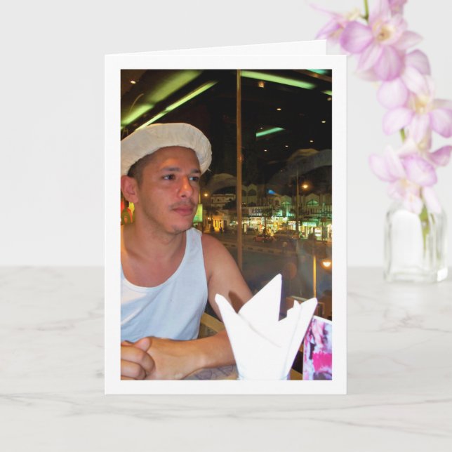 Carte Portrait d'homme dans un restaurant (Orchidée)