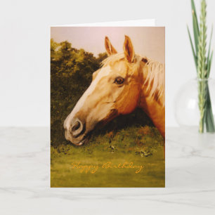 Carte Portrait d'huile de cheval Palomino
