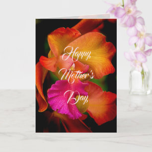 Carte Portrait d'orchidée Cattleya pour la fête des mère