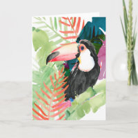 Portrait du Toucan avec Feuilles tropicaux