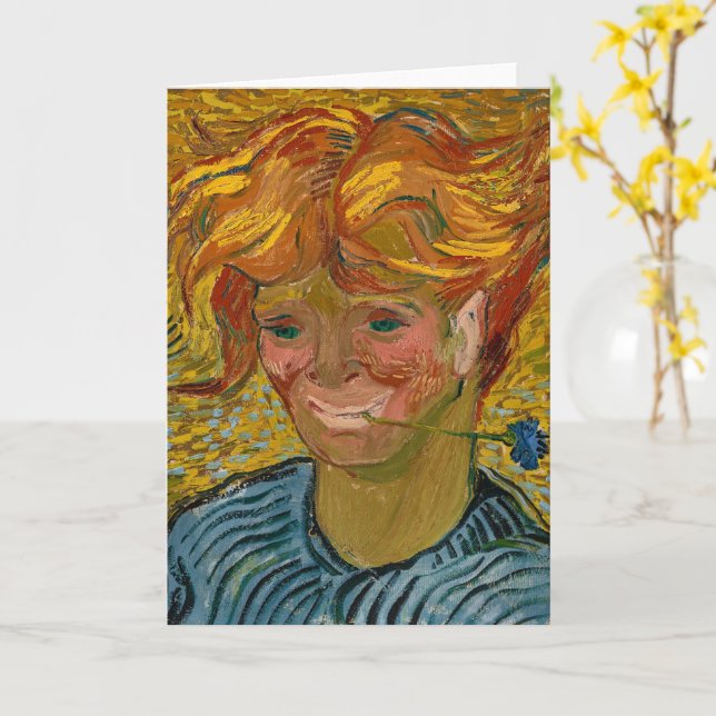 Carte Portrait d'un jeune homme avec Cornflower, Van Gog (Fleur jaune)