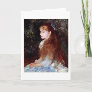 Carte Portrait d'une fille au ruban bleu, Renoir