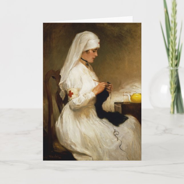 Carte Portrait d'une infirmière de la Croix-Rouge (Devant)
