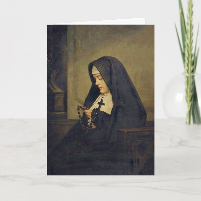 Carte Portrait d'une religieuse catholique avec le Saint (Devant)