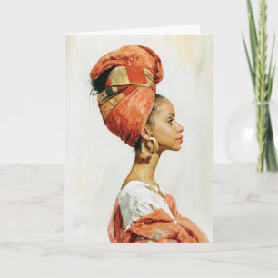 Carte Portrait élégant de femme africaine