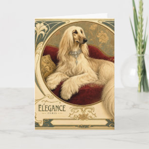 Carte Portrait élégant d'un lévrier afghan pour un anniv