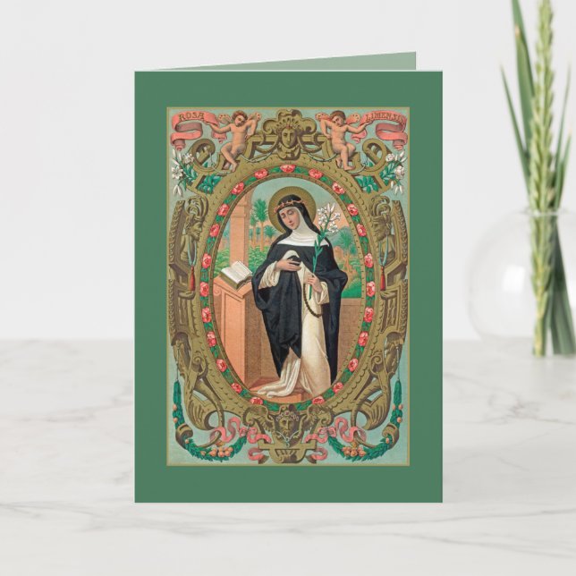 Carte Portrait encadré de Saint Rose de Lima (K 48) (Devant)