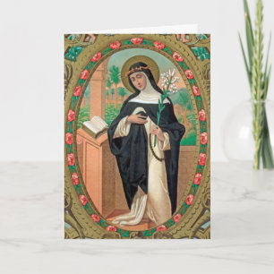 Carte Portrait encadré de Ste Rose de Lima (Détail ; K 4