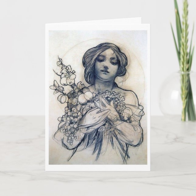 Carte Portrait (Étude), Alphonse Mucha (Devant)