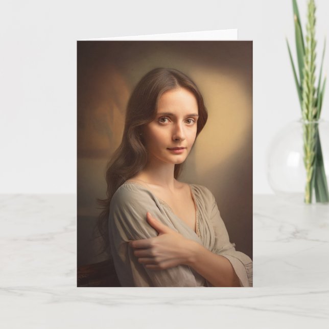Carte portrait femme jeune (Devant)