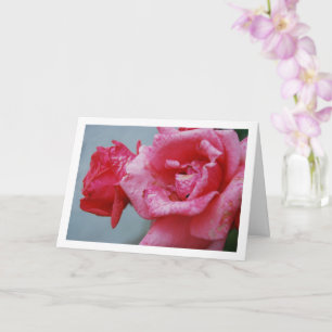 Carte Portrait floral de roses roses