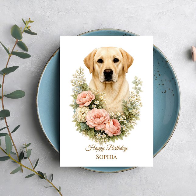 Carte Portrait Floral Labrador (Créateur téléchargé)