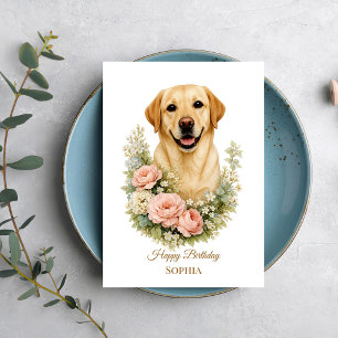 Carte Portrait Floral Labrador