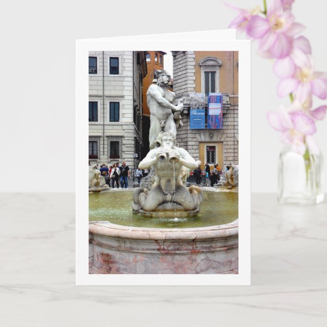 Carte Portrait Fontana del Moro, Rome, Italie (Orchidée)