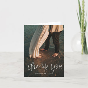 Carte Portrait Merci de script aquarelle