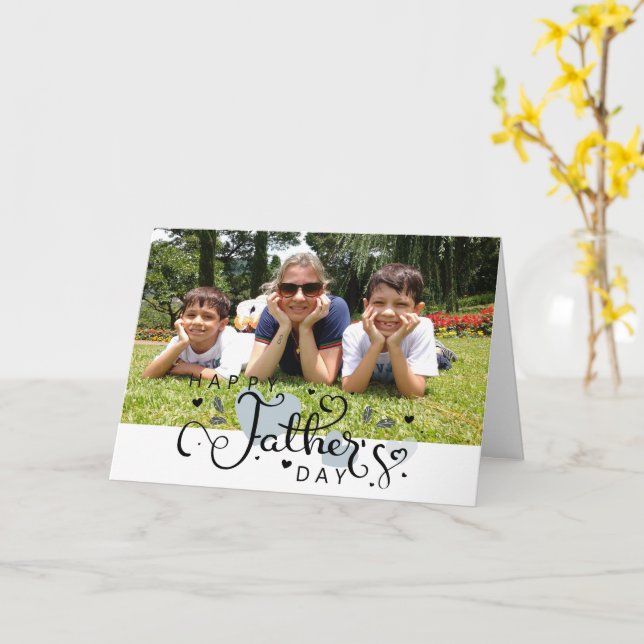 Carte Portrait Moderne Fête des Pères (Fleur jaune)