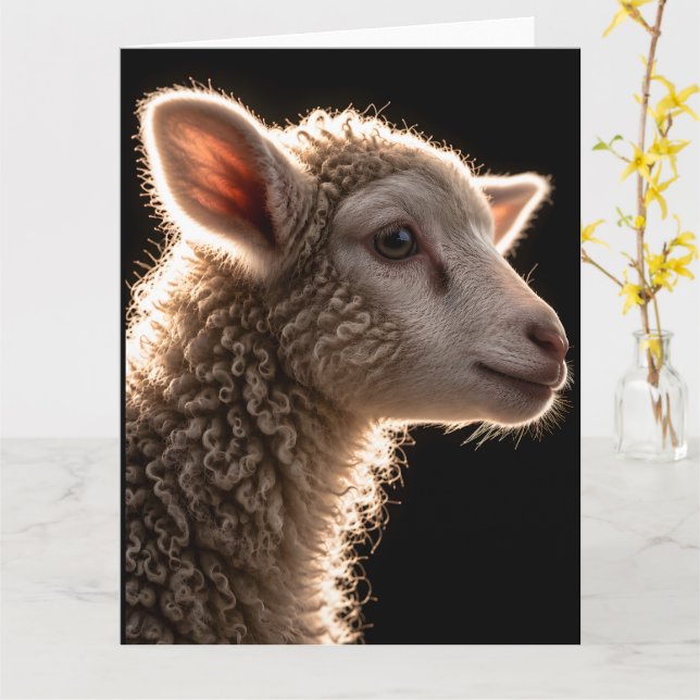 Carte Portrait Nuage de Laine (Fleur jaune)