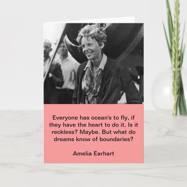 Carte Portrait photo Vintage d'Amelia Earhart (Devant)