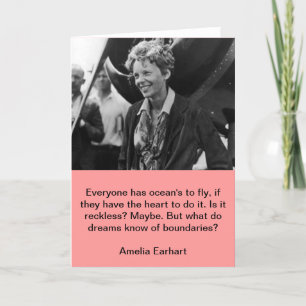 Carte Portrait photo Vintage d'Amelia Earhart