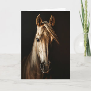Carte Portrait photographique d'un cheval Palomino