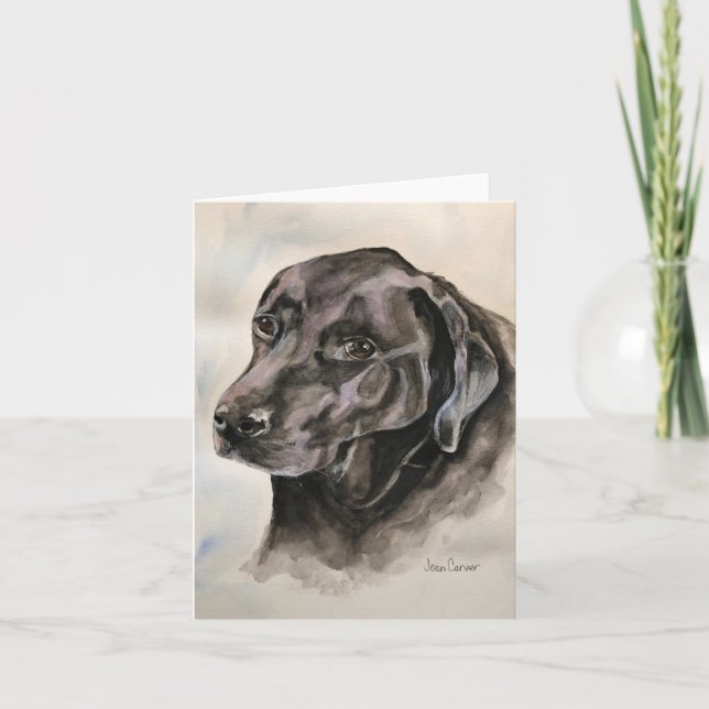 Carte Portrait pour animaux - Black Lab (Devant)