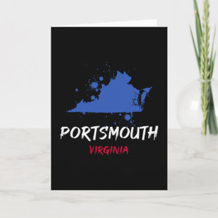 Carte Portsmouth Virginie Va Tache de peinture Souvenir