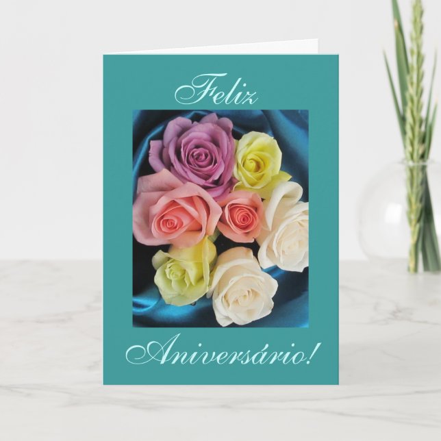 Carte Portugais : Anniversaire de parabens d'Aniversario (Devant)