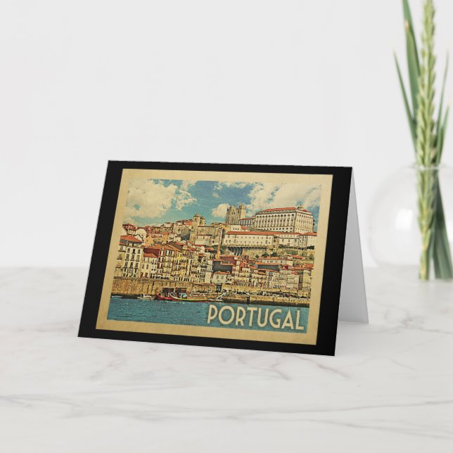 Carte Portugal Vintage voyage (Devant)
