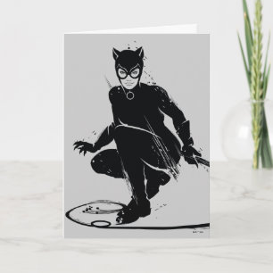 Carte Pose à pinceau en encre Catwoman