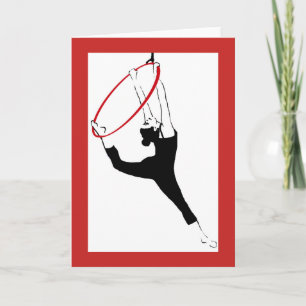 Carte Pose classique de cerceau aérien en rouge et noir