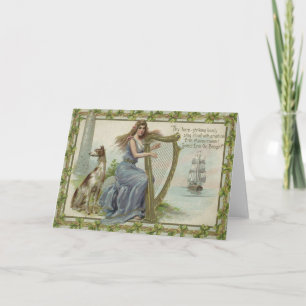 Carte Poseur irlandais de tour de bateau d'harpe de