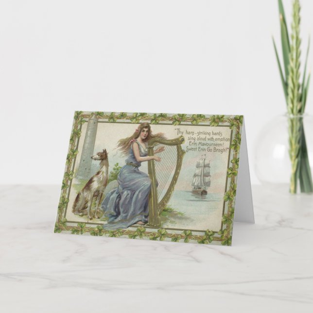 Carte Poseur irlandais de tour de bateau d'harpe de (Devant)