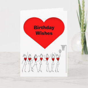 Carte Positions Heart Netball Bonne Anniversaire
