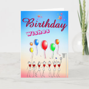 Carte Positions Netball Blank Birthday Greeting Card