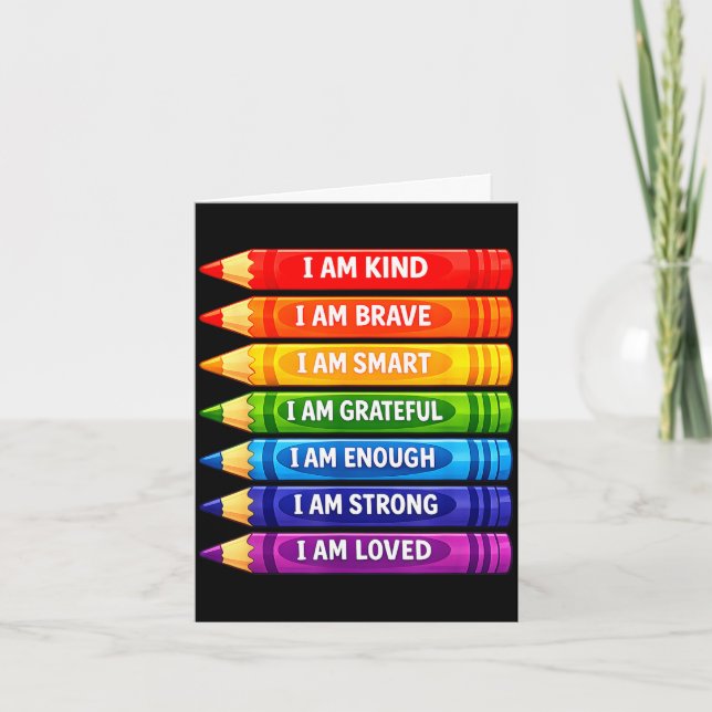 Carte Positive affirmations crayons for kids  (Devant)