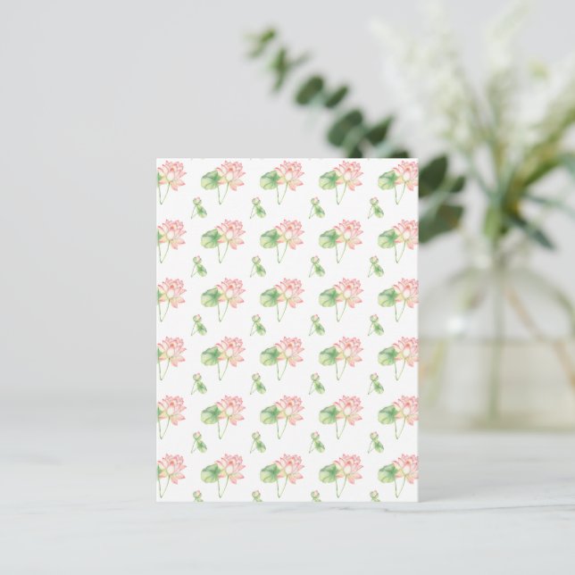 Carte Postale С romantique fleurs de lotus (Debout devant)