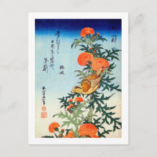 Carte Postale ア ザ ミ に 小 鳥, 北 Oiseau et Chardon, Hokusai, Ukiyo-e