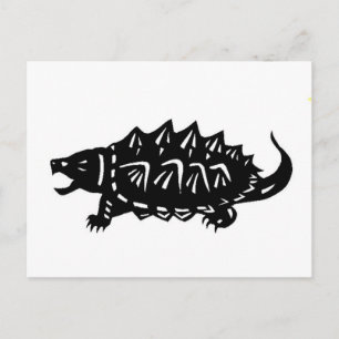 Carte Postale ワ ニ 亀 切 ガ り 絵 tortue serpentin, macroclemis