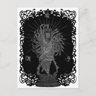 CARTE POSTALE 千 手 観 音 背 付 ェ き  景