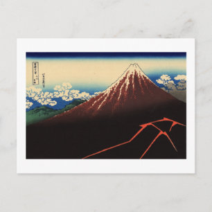 Carte Postale 山 下 白 雨, 北 Tonnerre et Mont Fuji, Hokusai, Ukiyo-e