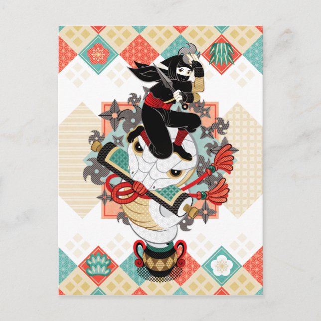 Carte Postale 忍 と 蛇2019(リ lire)/ Ninja et serpent 2019(remake) (Devant)