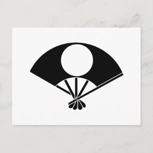 CARTE POSTALE 扇 に 月 丸